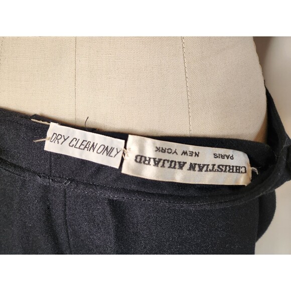 Vintage Black Wool Pants Christian Aujard - High Waisted Ankle Pants Wool XS - Picture 10 of 10